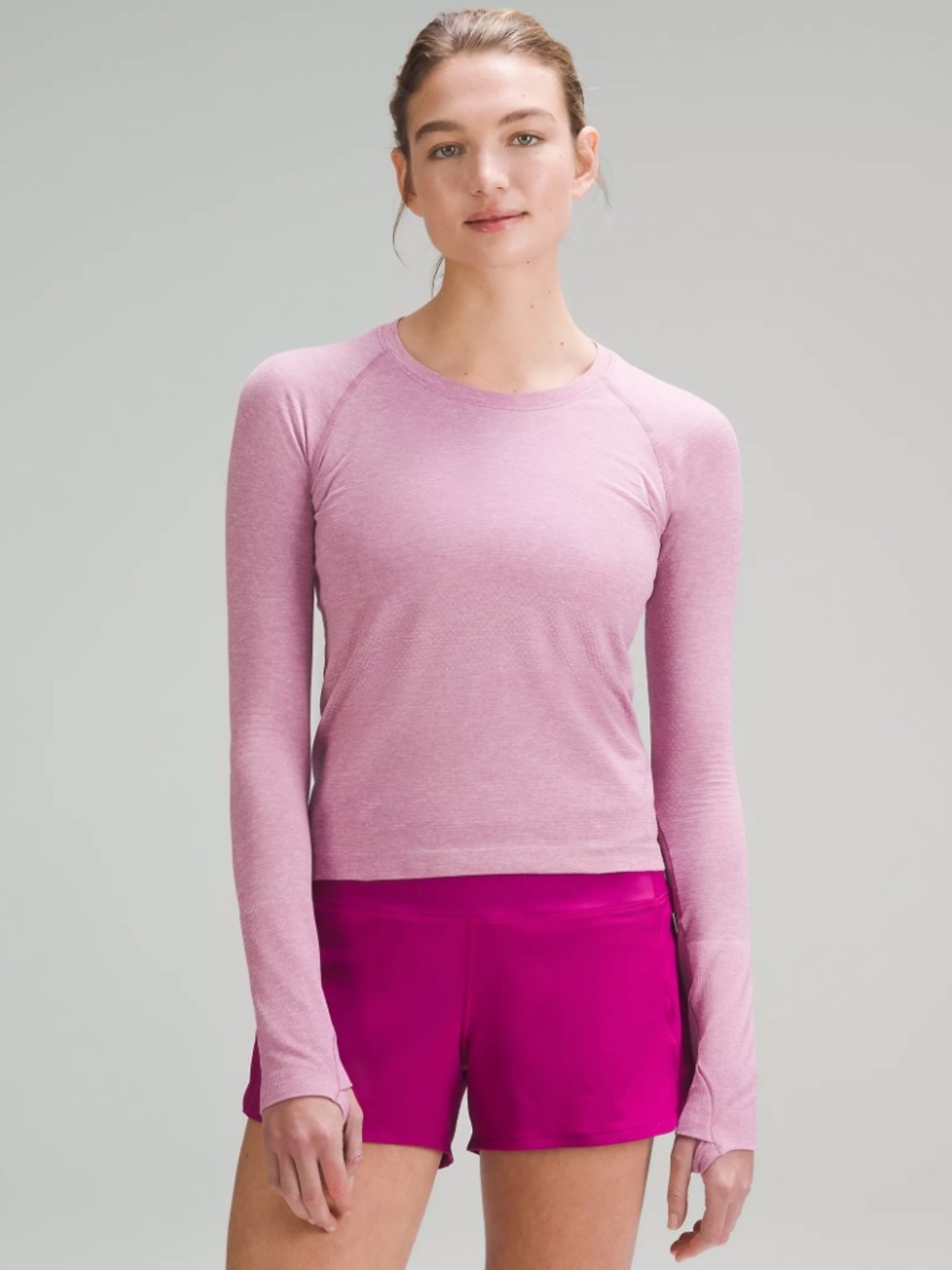 Lululemon Swiftly Tech Long-Sleeve Shirt Race Length - 6 Pink Peony/Velvet Dust